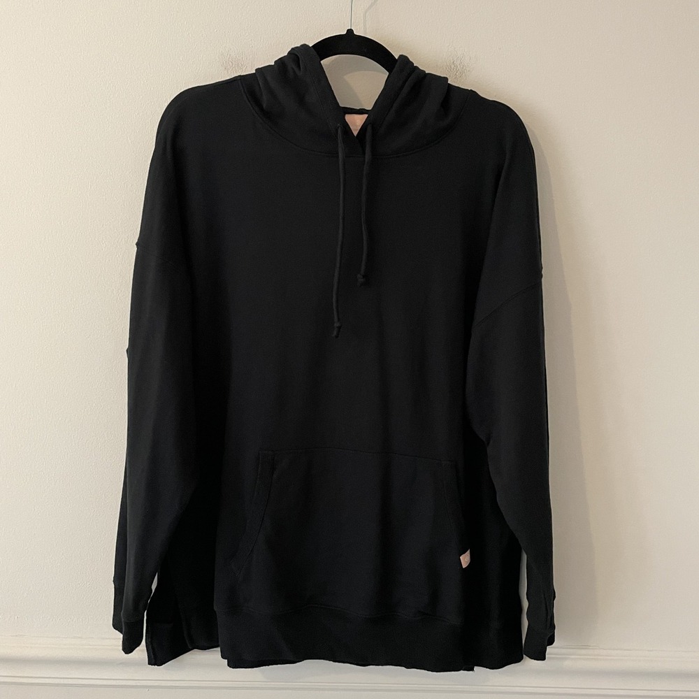 Third Love Pullover Terry Hoodie Black Sz M Athleisure Loungewear Travel Cotton